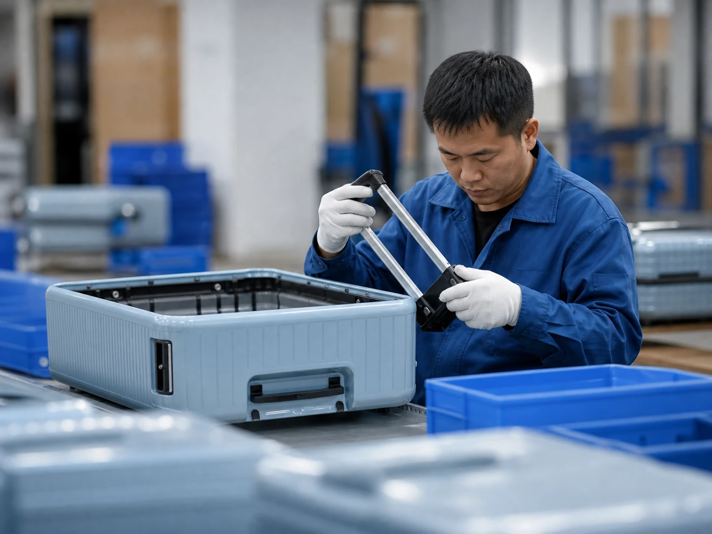 Luggage assembly line