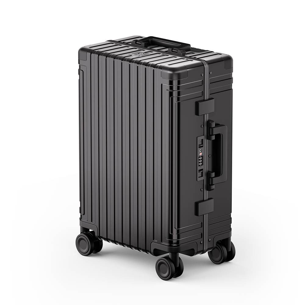 Roaming All Aluminum zipperless luggage black thumbnail 2