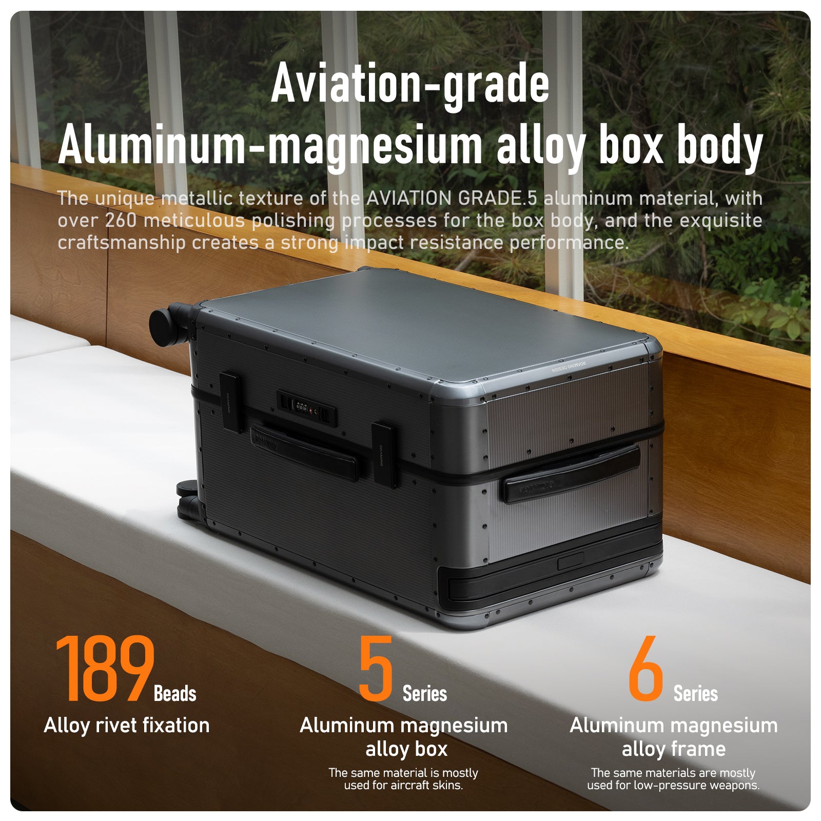 Roaming All Aluminum zipperless luggage Grey thumbnail 3