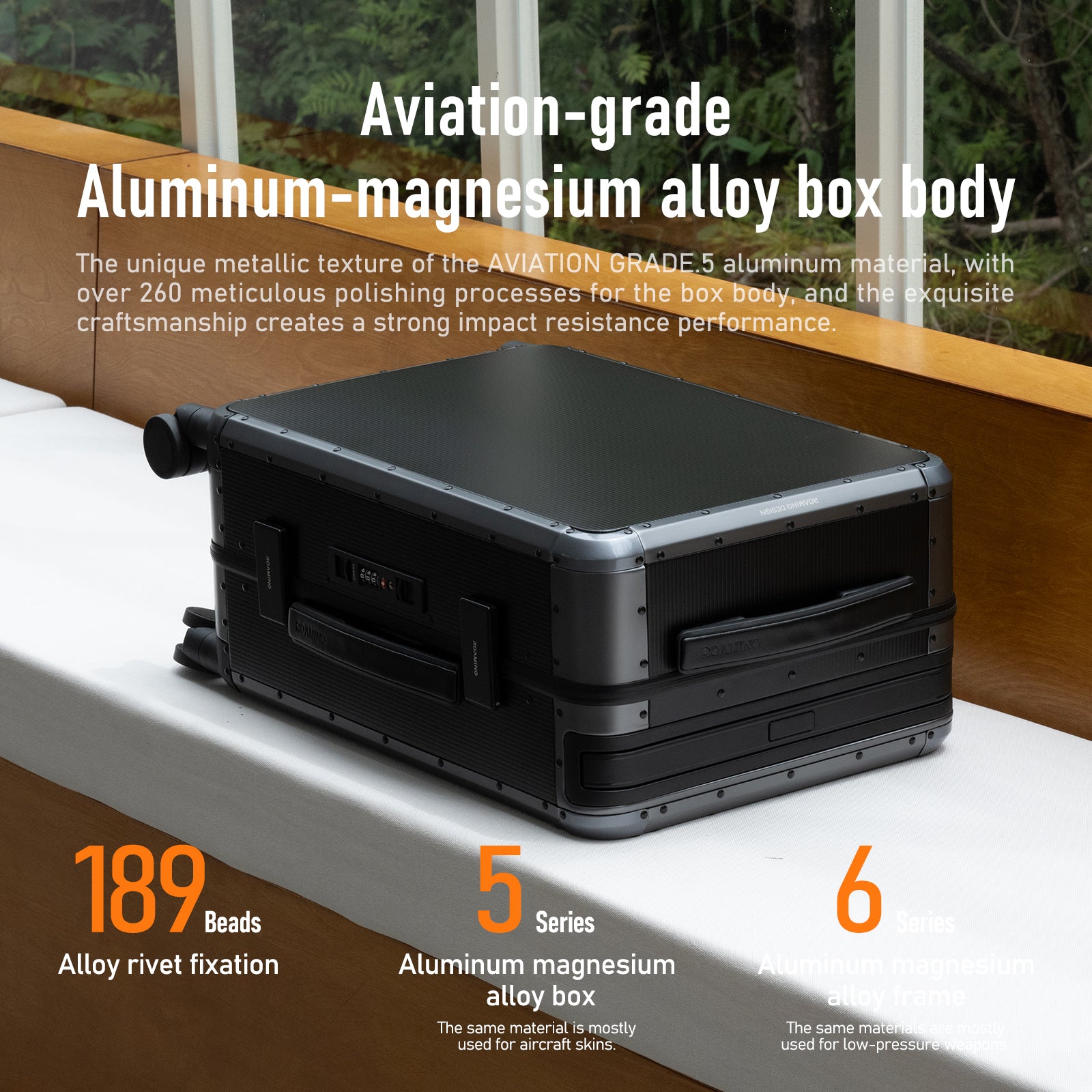 Roaming All Aluminum zipperless luggage Greyish black thumbnail 2