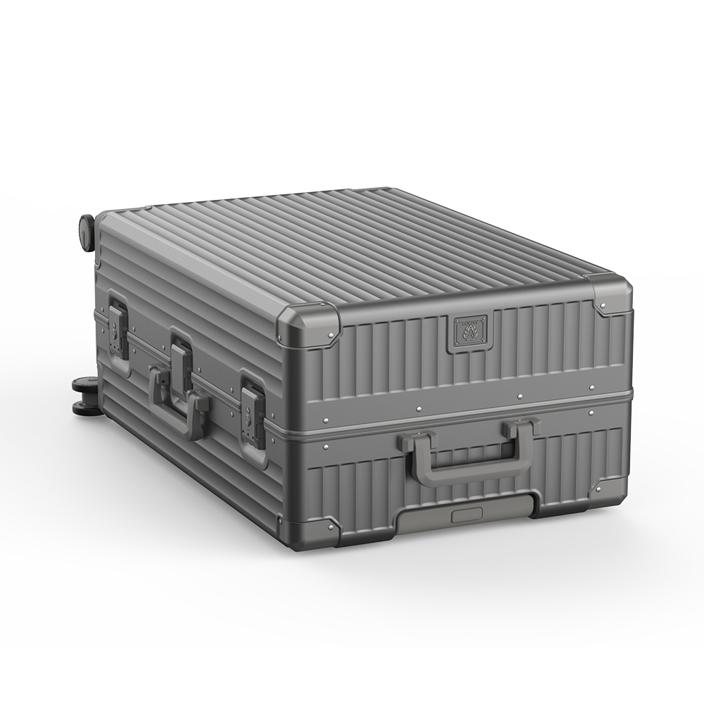 Roaming Aluminum Frame zipperless luggage  Grey thumbnail 4