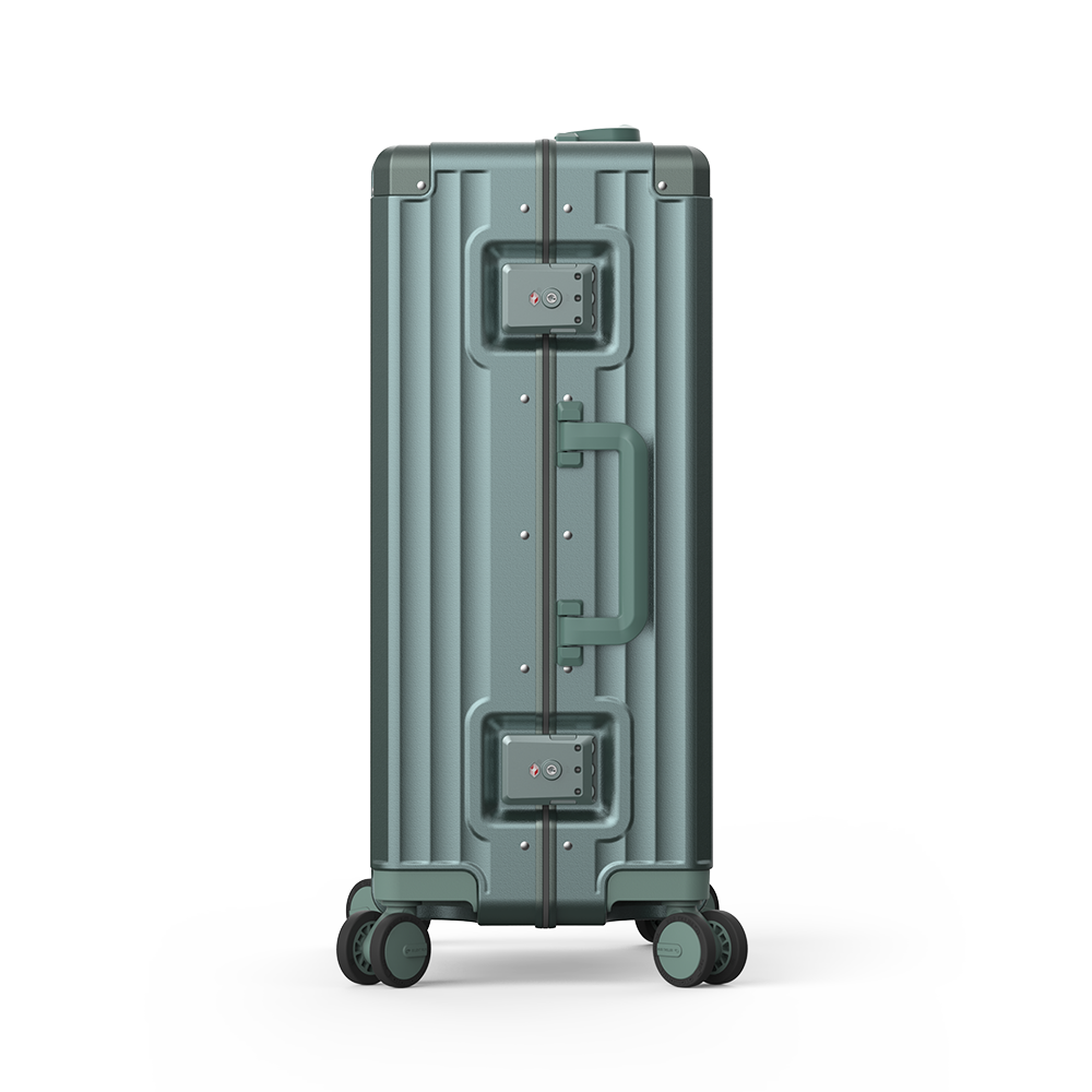 Roaming Aluminum Frame zipperless luggage Khaki green thumbnail 3