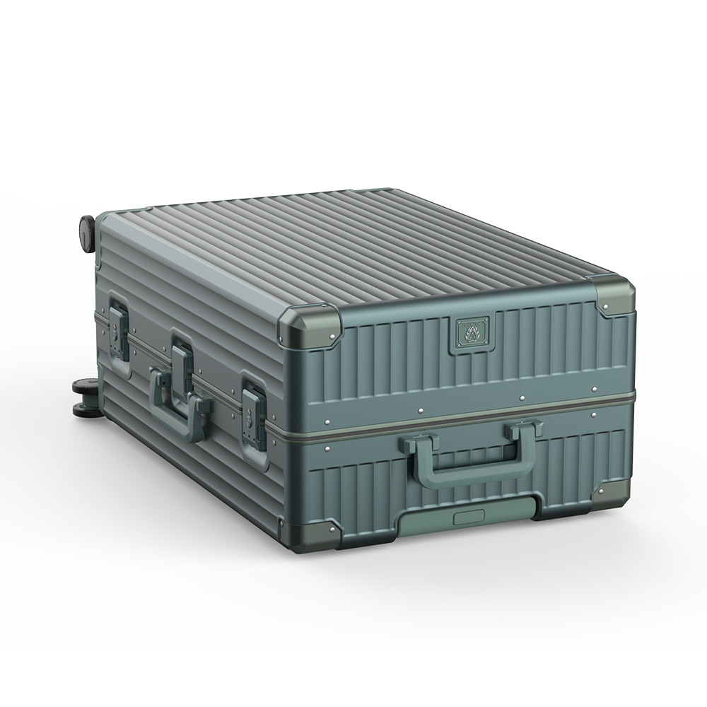 Roaming Aluminum Frame zipperless luggage Khaki green thumbnail 4