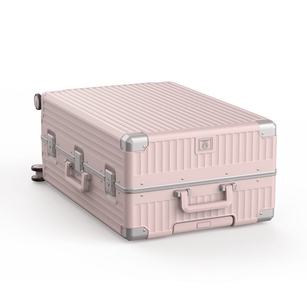 Roaming Aluminum Frame zipperless luggage pink thumbnail 4