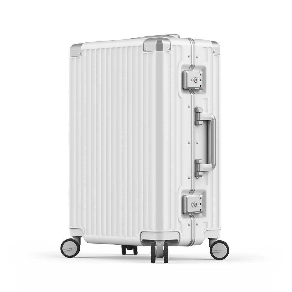 Roaming Aluminum Frame zipperless luggage white thumbnail 2