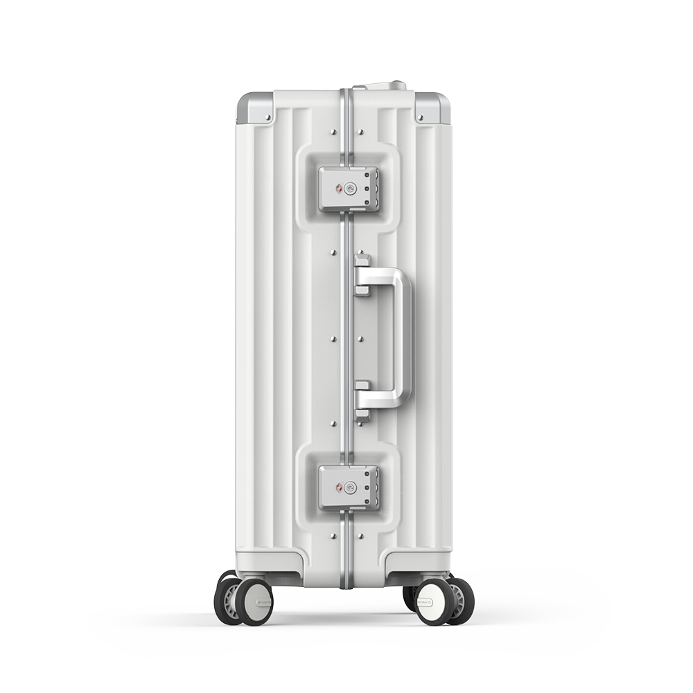 Roaming Aluminum Frame zipperless luggage white thumbnail 3