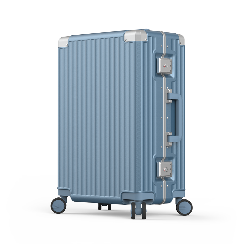 Roaming Aluminum Frame zipperless luggage blue thumbnail 2