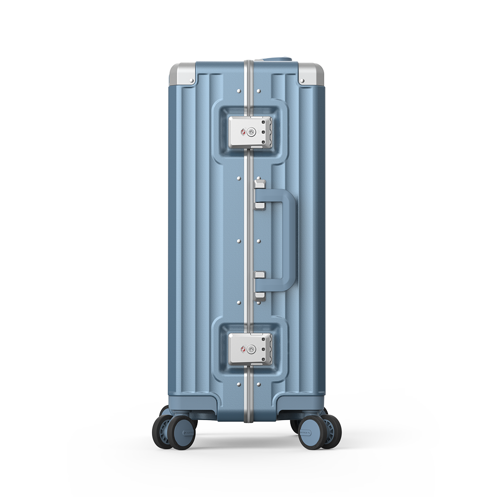Roaming Aluminum Frame zipperless luggage blue thumbnail 3